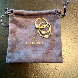 Julie Vos Gold and Pearl Ring Trio -Size 8